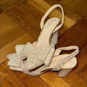 Jessica Simpson Cream Lace Slingback Heels